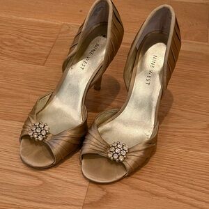 Nine West Gold Embellished Heels